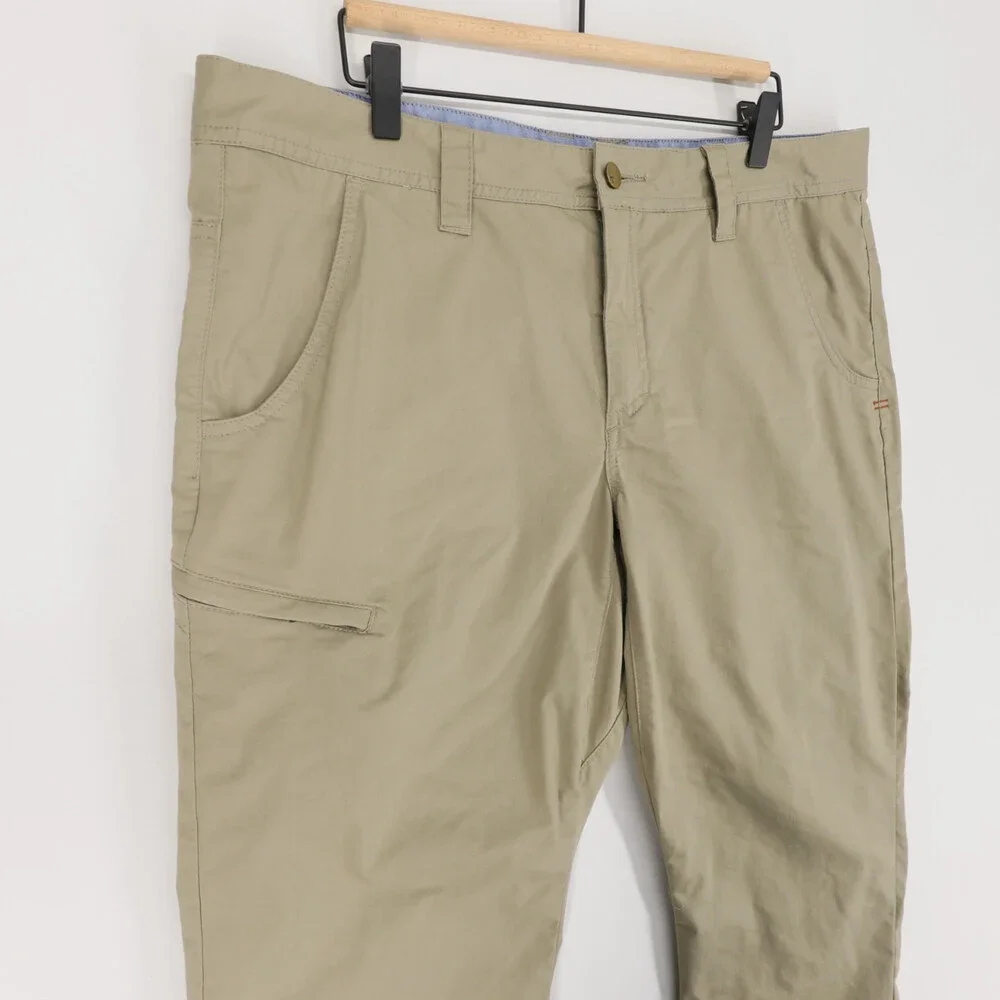 Toad&Co Departure Pants Mens 38x32 Khaki Chino Stretch Travel Outdoor Utility